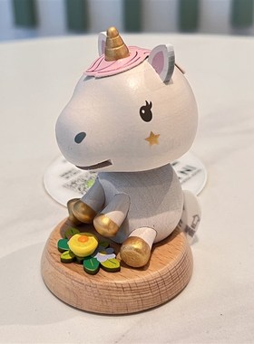 森活木质有趣车载摇头摆件中控台汽车内饰饰品实木弹簧恐龙耶诞