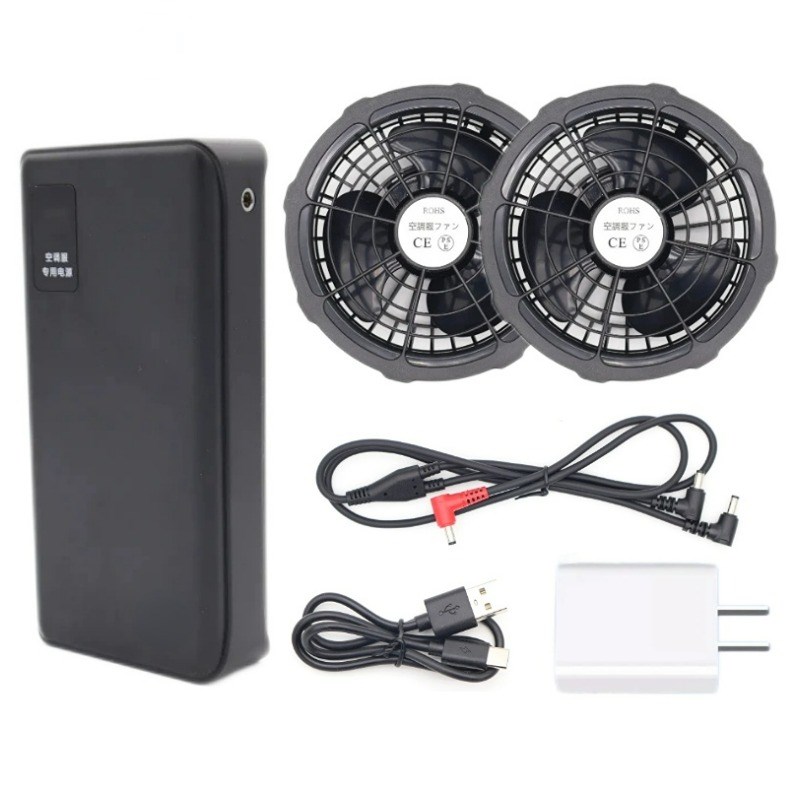 空调服电池全套配件风扇衣服7.4V12V2J4V36V工作服风扇充电宝