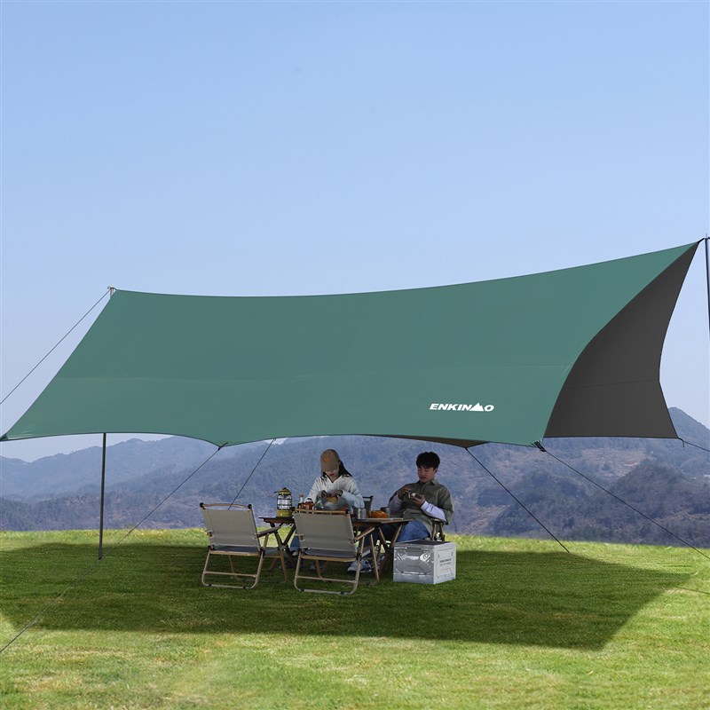 恩可莫钛黑胶天幕帐篷户外露营免搭建遮阳棚桌椅六件套野营防雨布