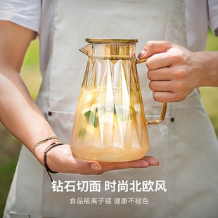 冷水壶家用高颜值客厅装凉白开水杯玻璃耐高温水壶泡凉茶瓶冰扎壶