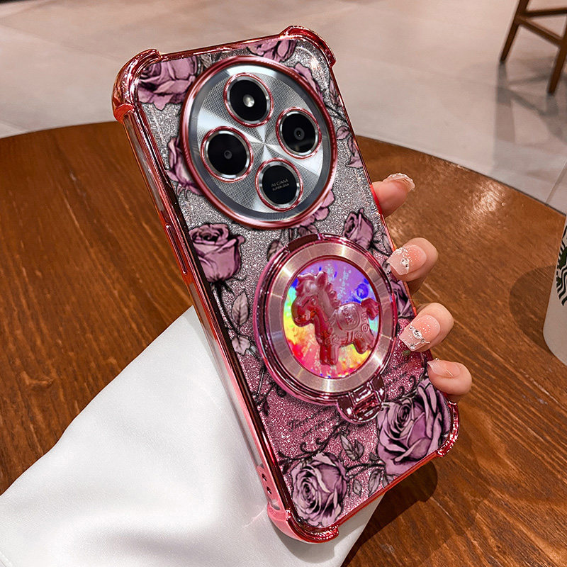 红米14C玫瑰印花马上有钱支架手机壳红米14c新年款国风国潮全包防摔按键精准防尘塞电镀边框ins风网红款,3C数码配件,手机保护套/壳,淘宝优惠券,粉丝福利购,淘宝优惠卷