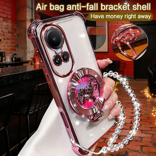 OPPO RENO10 PRO/oppo reno10 pro国际版手机壳新年外壳全包防摔磁吸支架带手链高级感网红手机套