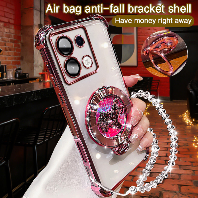 小米pocox6手机壳新年款全包电镀磁吸支架高级感小米POCOX6马上有钱男女通用防刮防摔轻薄简约个性创意保护套