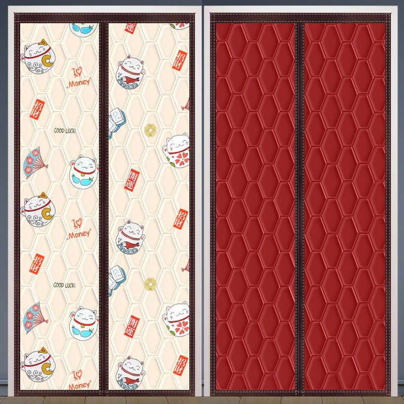 冬季棉门帘子加厚家用防寒保暖挡风空调磁吸隔断挂帘保Z温防风隔