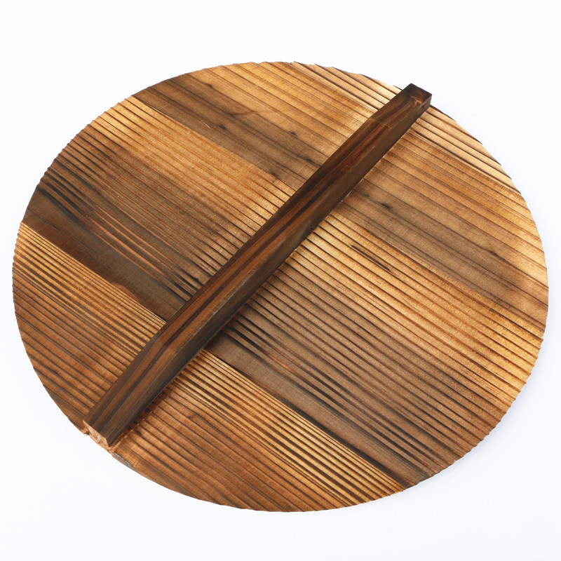 纯手工杉木锅盖家用木头锅盖老式碳化加厚K实大小铁炒锅实木制锅