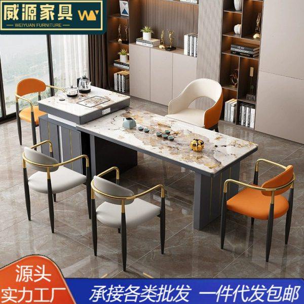轻奢岛台茶桌椅组合现公会客茶台简约茶桌家用多功能岩板桌子,商业/办公家具,茶台/茶桌,淘宝优惠券,粉丝福利购,淘宝优惠卷