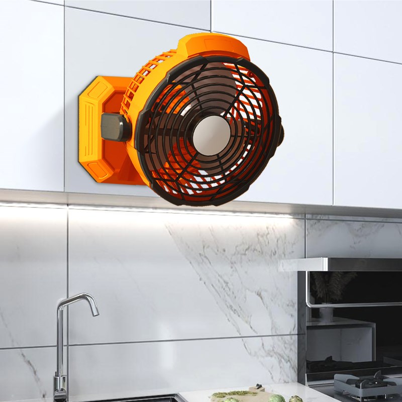 厨房风扇壁挂式免打孔USB充电小型卫生间Q厕所挂墙露营大风力