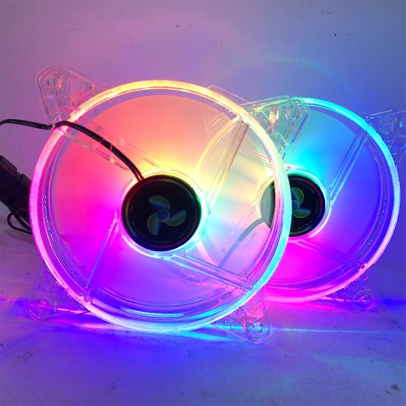 机箱风扇 水晶透明彩光RGB机x箱风扇大4PIN接口不支持神光同步工