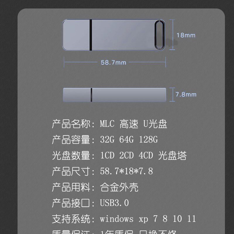 量产模拟可擦写DVD光驱U盘内网U盘GA网烧录刻录CD启动MLC优光盘