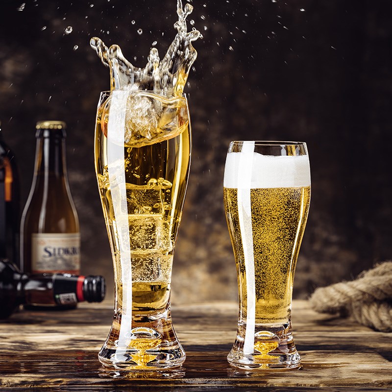 大容量啤酒杯家用水晶玻璃精酿扎啤杯子轻奢高档网红果汁杯套装
