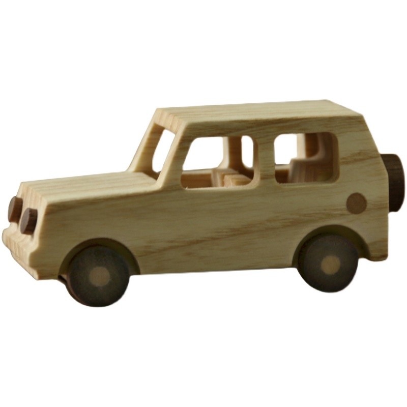 雨木实木小汽车摆件 SUV 小轿车木质玩具车饰品摆件 玩具车礼物