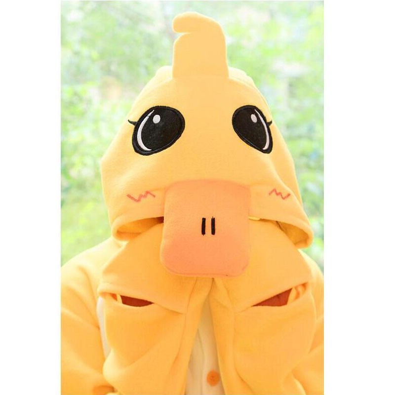 出口小黄鸡连体睡衣卡通动漫男女小黄鸭演出服鸡情侣鸭可爱小鸡秋