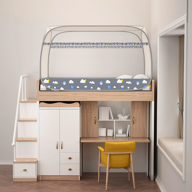 免安装蚊帐学生宿舍单人1X 1.9一米上下铺通用90X190寝室0.9X1.9m