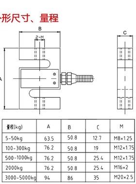 高度拉力重传量称重感器料S型压力传感斗模块秤器搅拌机站测精力