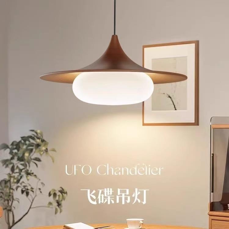 中古风新款餐厅吊灯高级感法式复古设计师原木风中式大气吧台灯