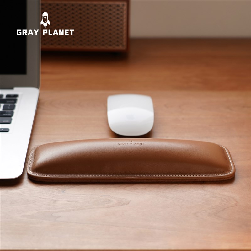 头层牛皮真皮f棕色高端护手腕键盘手托腕垫硅胶慢回弹护舒适手腕