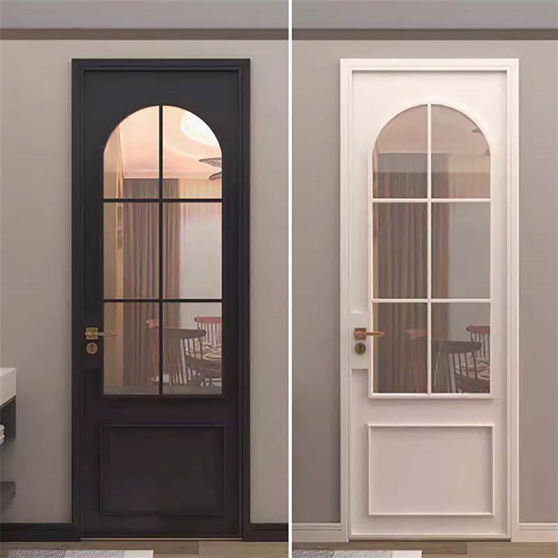 定制新款法式复古卫生间门厕所门海棠玻璃K门老铁门钛镁合金玻璃