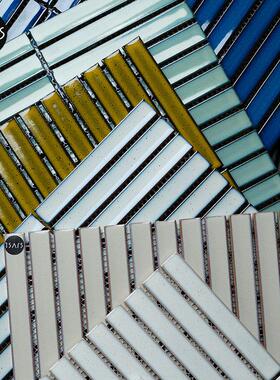 TSAYS长条马赛克瓷砖白色背景墙条形砖装饰餐厅卫生间浴室墙砖