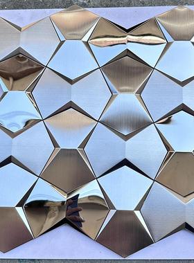 KTV拱形会所欧式立体夜场金属马赛克不锈钢瓷砖电视背景墙边框砖