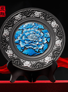 金乌炭雕客厅装饰品摆件创意家居饰品摆设活性炭雕工艺品酒柜摆饰