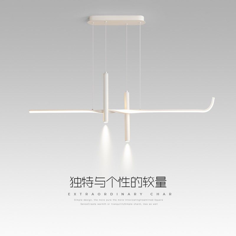 餐厅吊灯现代简约大气吧台餐桌灯具2024年新款长条创意LED灯饰