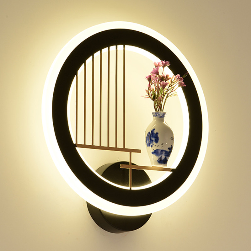 卧室床头灯具客厅走廊过道楼梯墙灯个性创意梅兰竹菊仿古中式壁灯