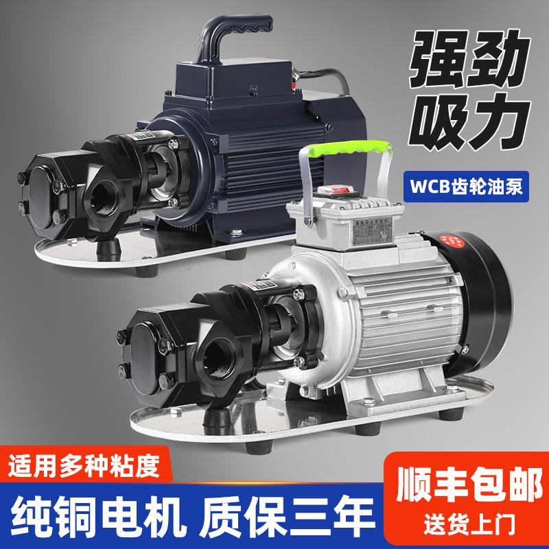 电动齿轮抽油泵vv自吸不锈钢高粘稠度机油柴油食用油加油泵