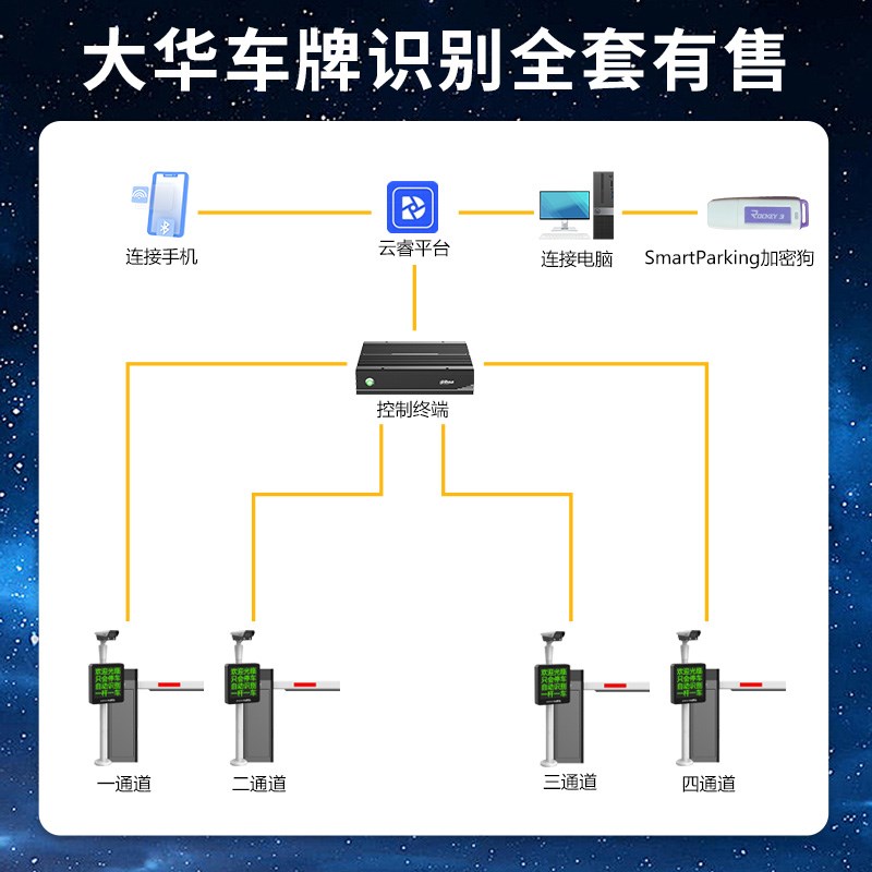 大华道闸车牌识别 出入口管理软件加密狗加密锁 DH-IPMECM-2304-S
