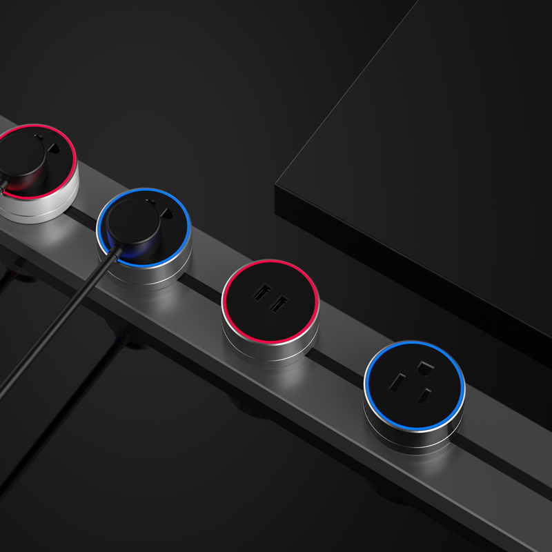 英式电制明装轨道插座港版13a配接器 厨房客厅铝合金接线电力导轨