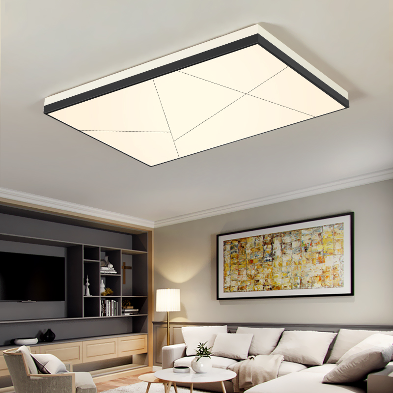 客厅灯简约现代大气家用北欧大灯新款餐厅长方形超薄Vled吸顶灯具