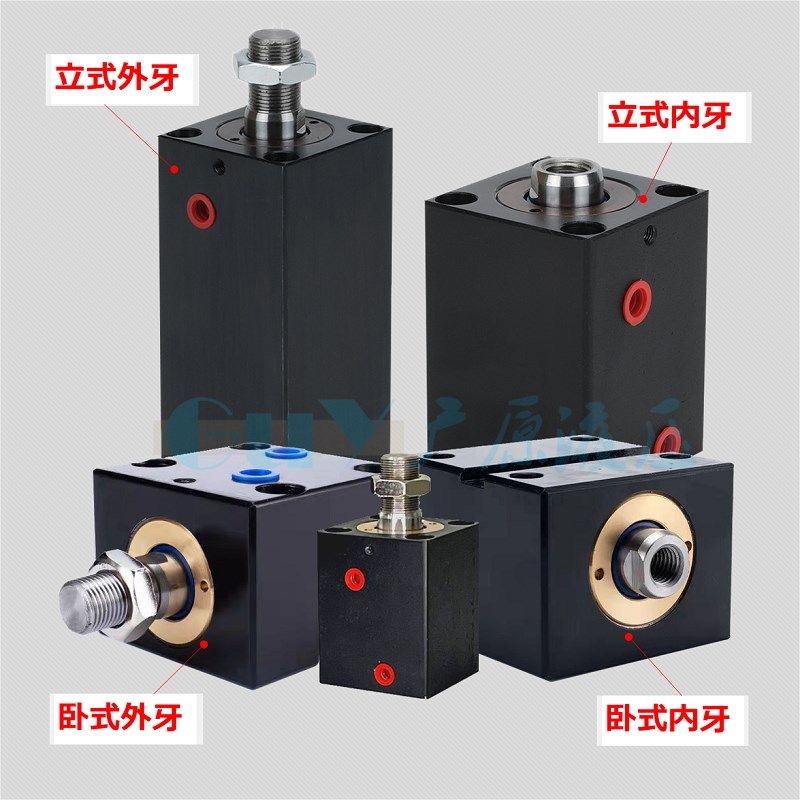薄型油缸LA卧式外牙方型小油缸径20-100行程10-150双向模具液压缸