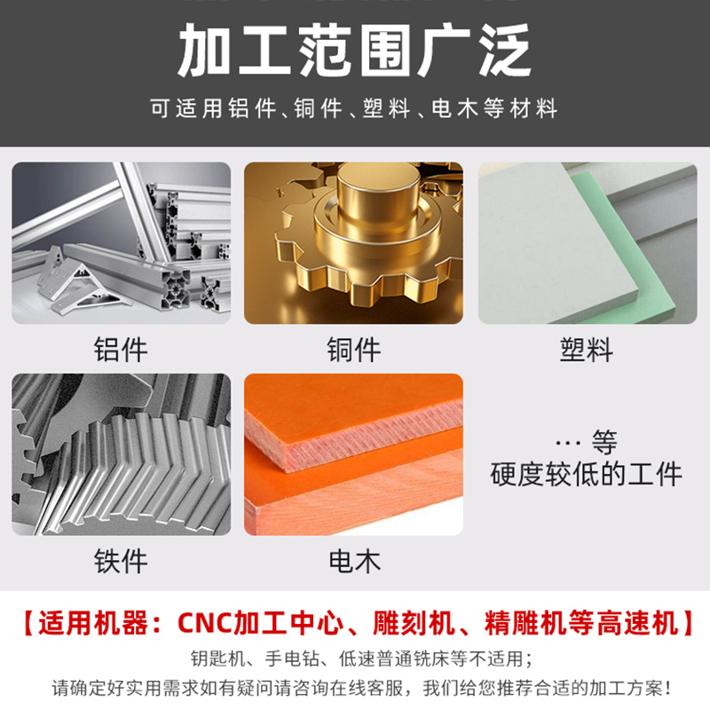 锐丰58度铝用3刃R角钨钢合金牛鼻刀圆鼻立铣刀R0.2/R0.5/R1.0加长