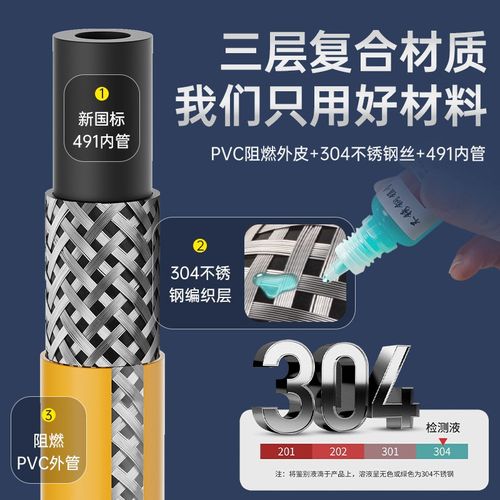 新国标燃气管防爆管煤气管软管天然气液化气燃气灶专用金属包覆管