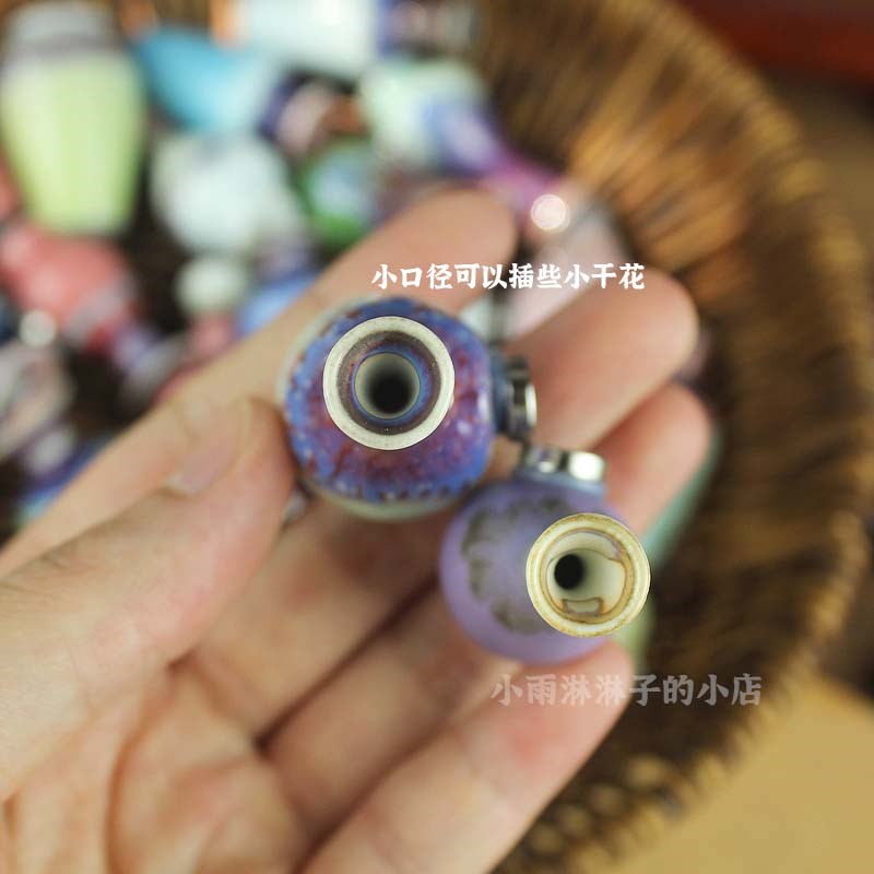 景德镇陶瓷冰箱贴手工文创立体迷你花瓶磁吸高5厘米小瓷瓶装饰贴