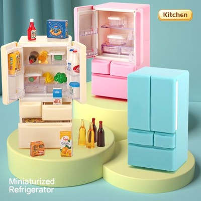 儿童微缩仿真小型迷你冰箱女孩男孩厨房过家家玩具模型益智3到6岁