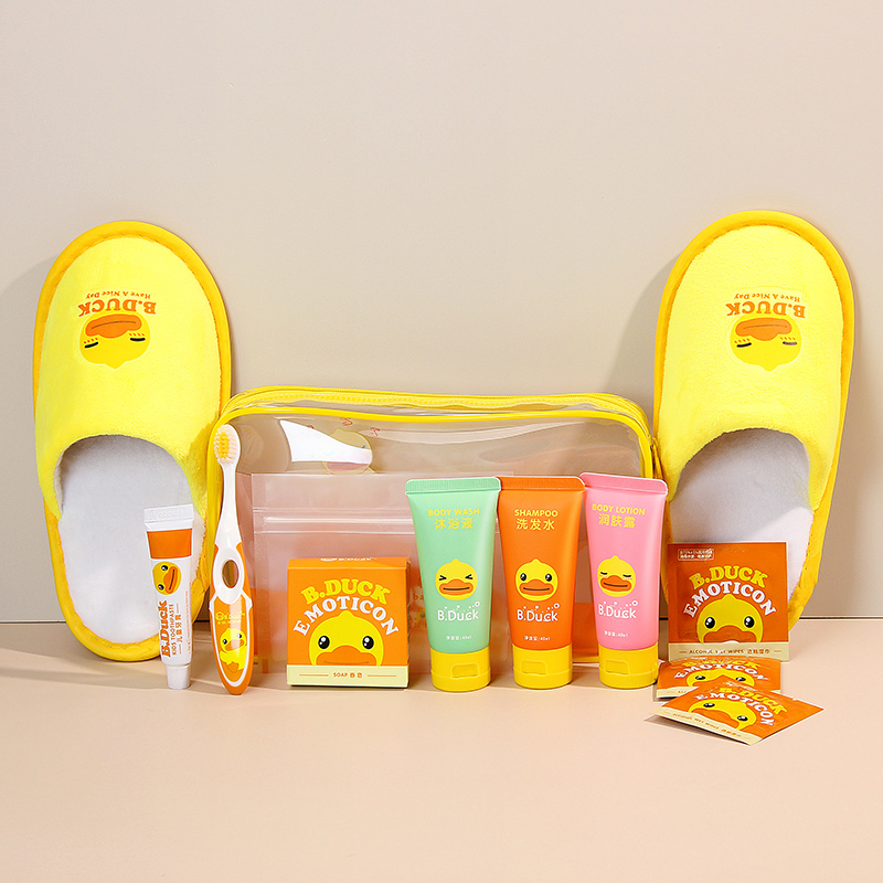 儿童一次性牙刷牙膏套装酒店民宿专用小黄鸭卡通软毛洗漱用品