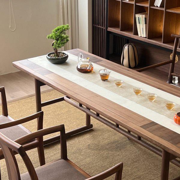 新中式黑胡桃实木茶桌椅组合新中式现代办公室休闲功夫泡茶台,住宅家具,家用茶台/茶桌,淘宝优惠券,粉丝福利购,淘宝优惠卷