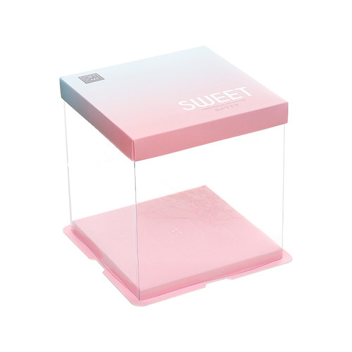 生日透明蛋糕盒子包装盒定制方盒网红四4寸6寸8寸10/12寸双层加高