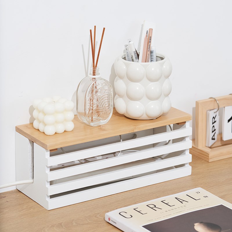 电线收纳盒插座插排充电器排插数据线遮丑整理神器家用桌面放置盒