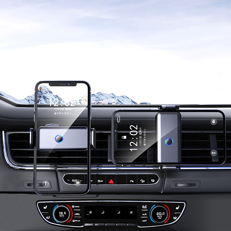 电动感应车载支架2021新款汽车内万能中控台黑Q科技支撑导航固定