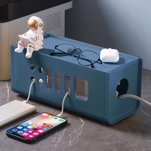 插座盒子遮挡电线电源排插座桌面理线器拖线板充电数据线整理收纳