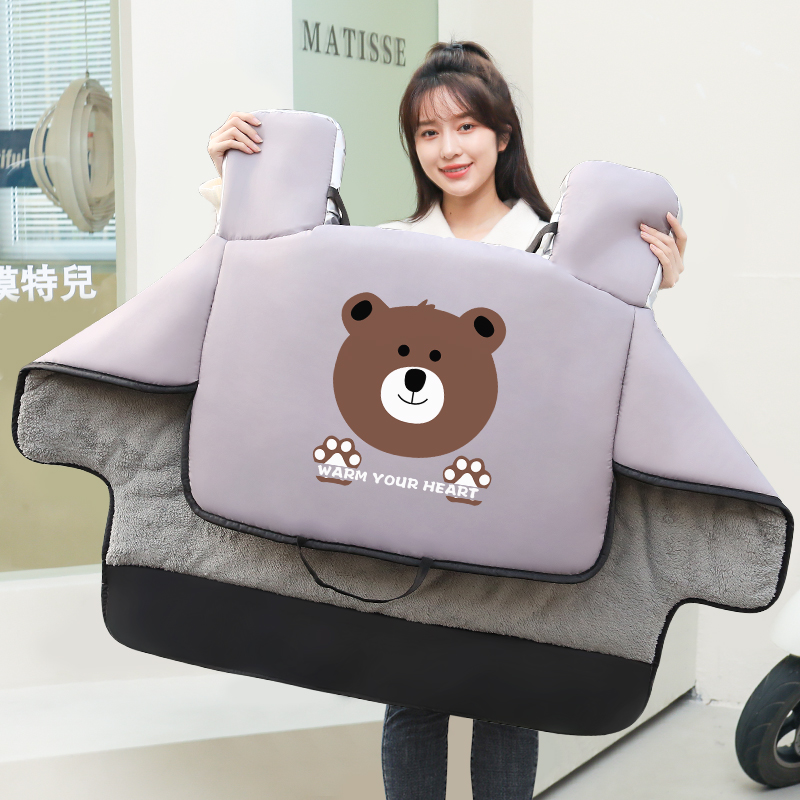 电动车挡风被冬季加绒加厚加大防寒防水保暖电Q瓶踏板摩托车防风