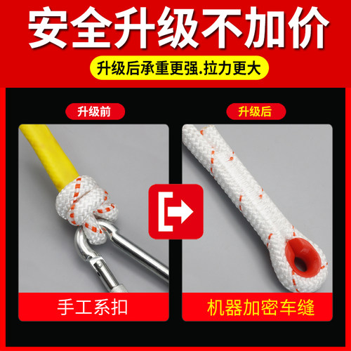 加粗钢丝芯安全绳火灾应急逃生绳家用消防救援绳子户外救生绳耐磨