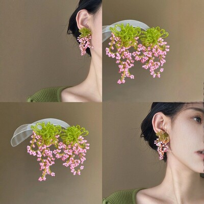 2025新款超仙绝美串珠流苏耳钉女
