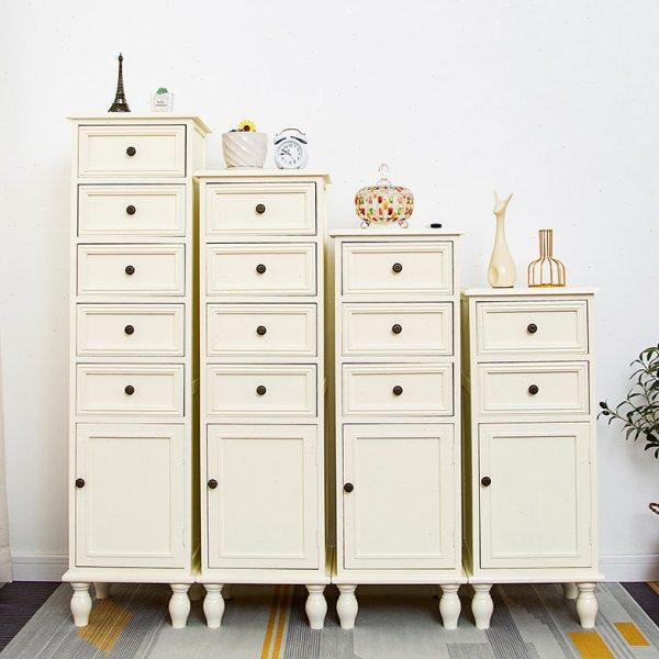 夹缝柜纯实木带门五斗柜抽屉式收纳柜客厅靠墙小柜子卧室床头柜橱