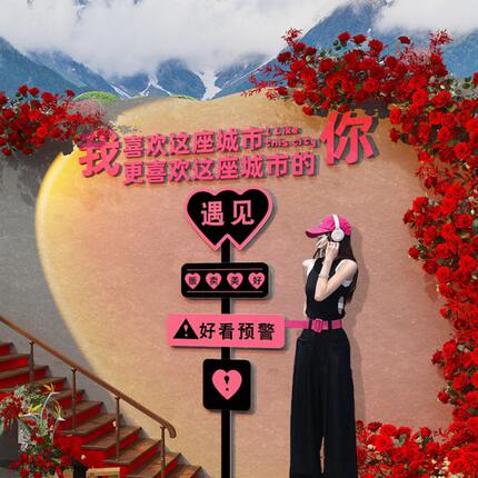 网红拍照区布置打卡场背景摆件创意奶茶店铺墙壁面咖啡馆氛围装饰