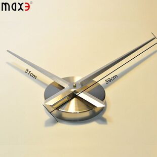 超大尺寸挂钟机芯39长针银色时针黑色指针合金轻大号墙面钟表配件