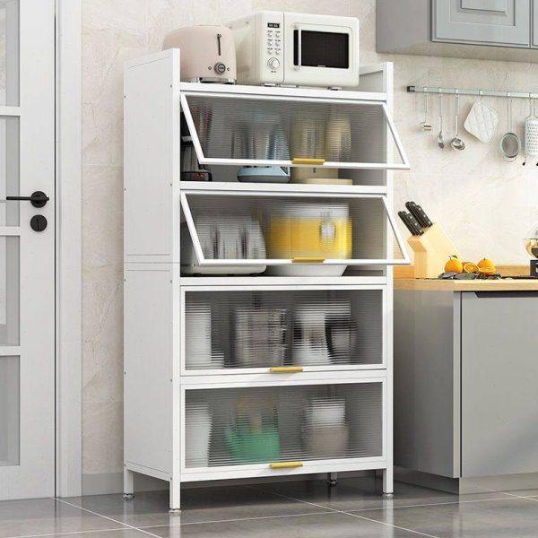 置物架厨房带门碗柜收纳柜透明储物柜卧室整理架储物柜独立站发,厨房/烹饪用具,厨房抽屉置物架,淘宝优惠券,粉丝福利购,淘宝优惠卷