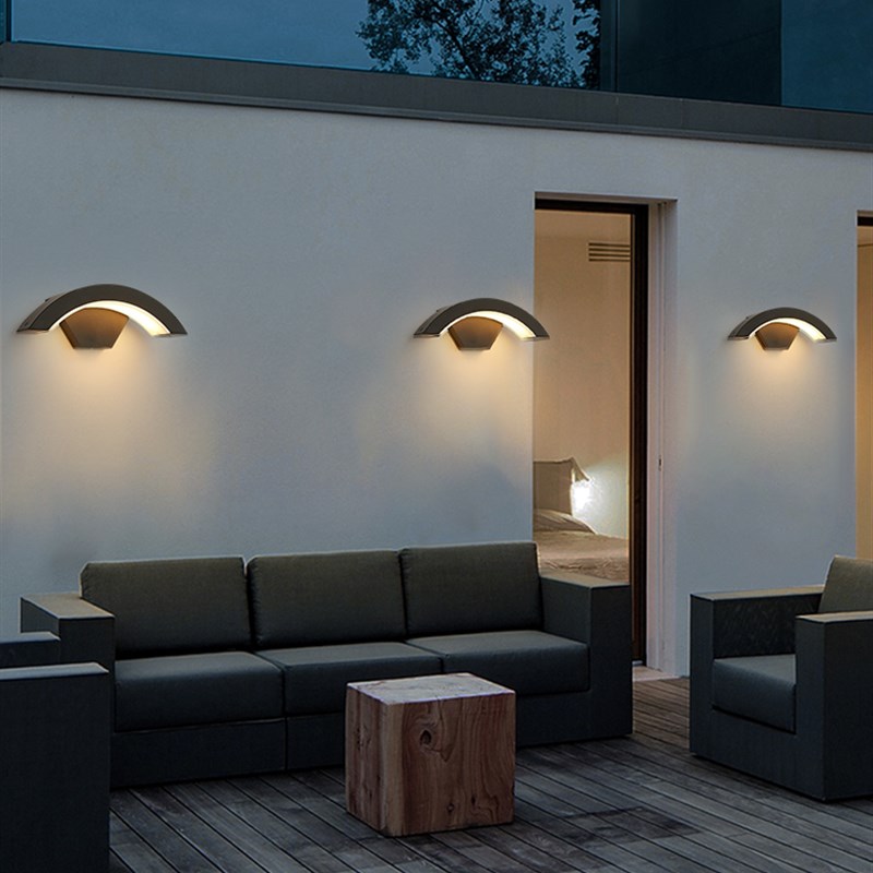 刻为户外壁灯防水楼梯过道简约外墙感应庭L院阳台露台灯室外墙壁