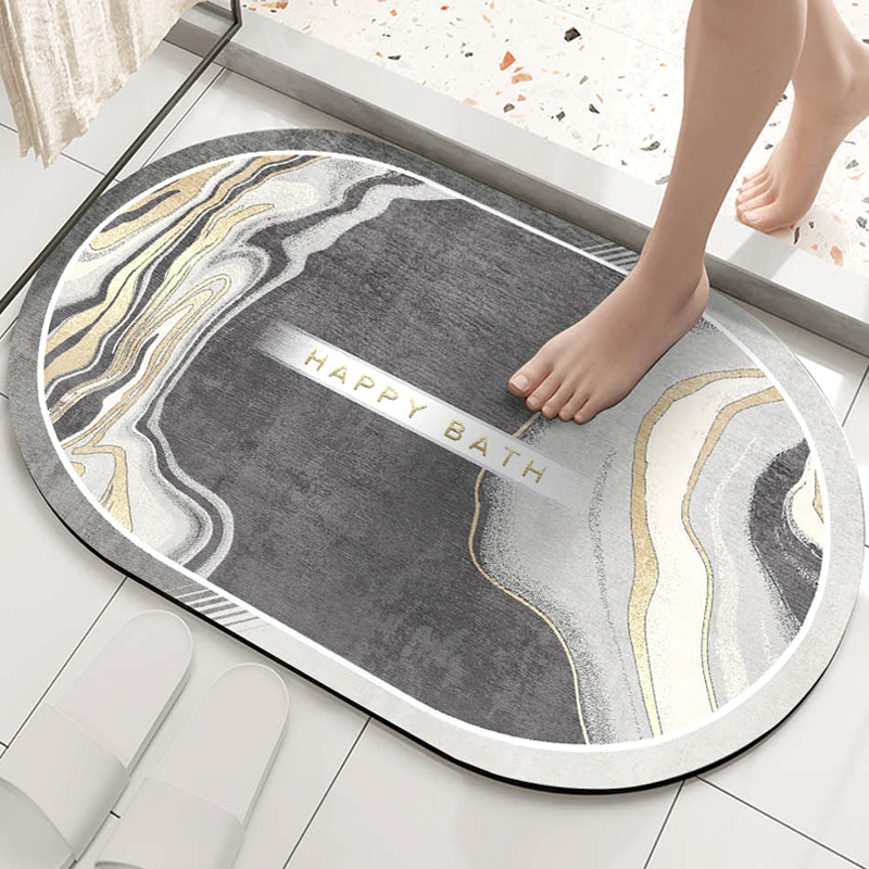 仿硅藻泥软垫现代简约门口地垫防滑吸水浴室脚垫卫浴厕所门垫地毯
